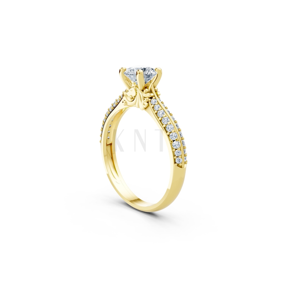 Nhẫn đính hôn R471 màu Vàng Gold thiết kế tinh xảo, độc đáo