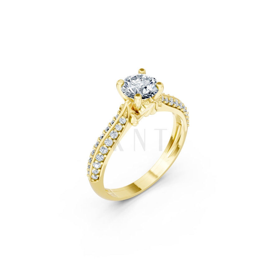 Nhẫn đính hôn R471 màu Vàng Gold thiết kế tinh tế, sang trọng