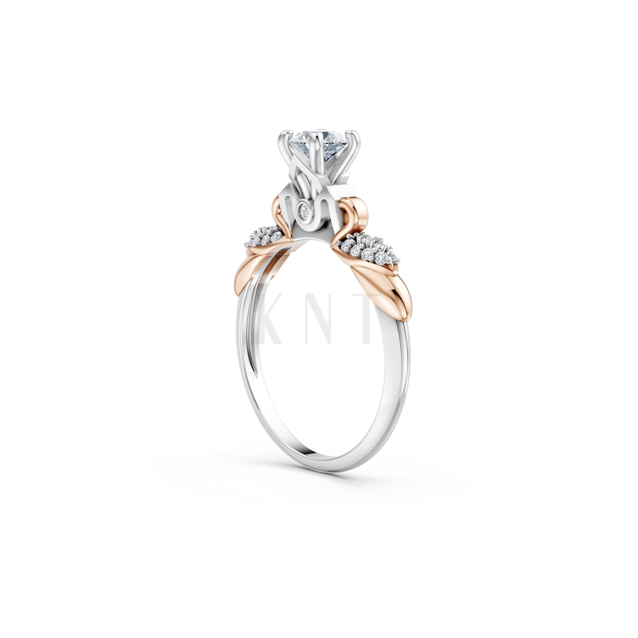 Nhẫn đính hôn R474 phối màu Dual Color phong cách trẻ trung, nổi bật