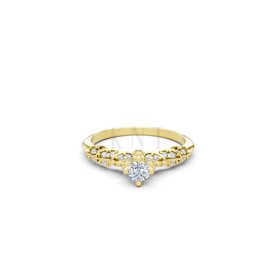 Nhẫn đính hôn R475 màu Vàng Gold thiết kế tinh xảo, độc đáo