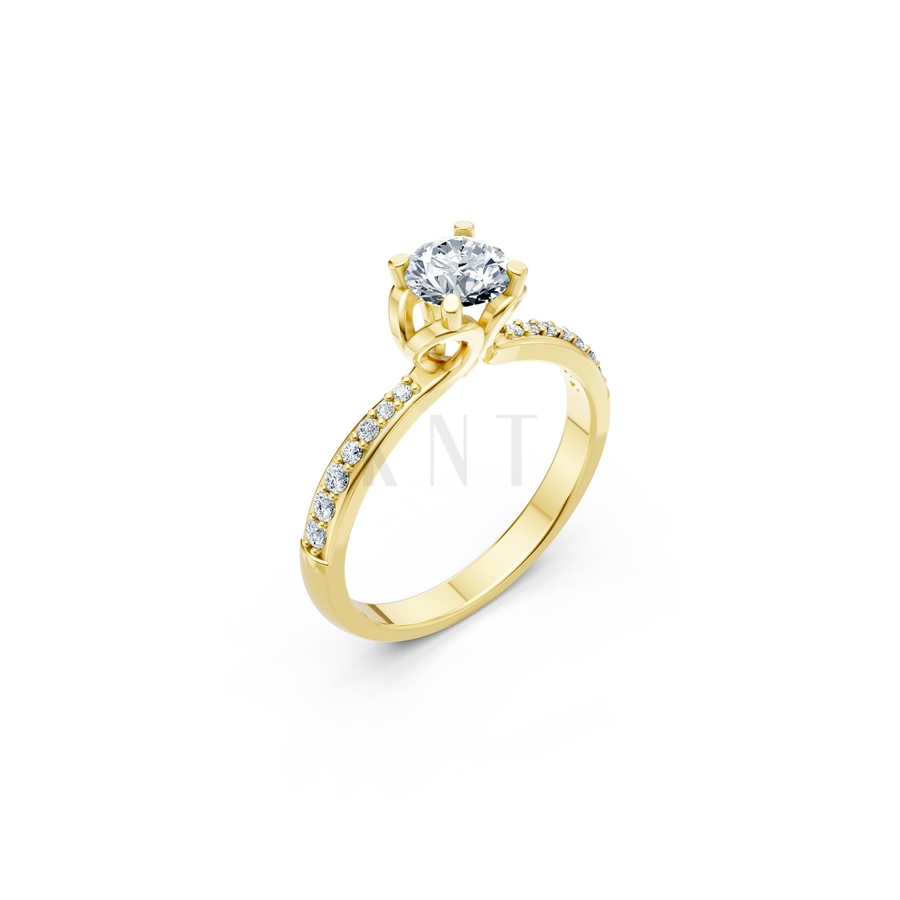 NHẪN ĐÍNH HÔN R479 màu Vàng Gold thiết kế tinh tế, sang trọng