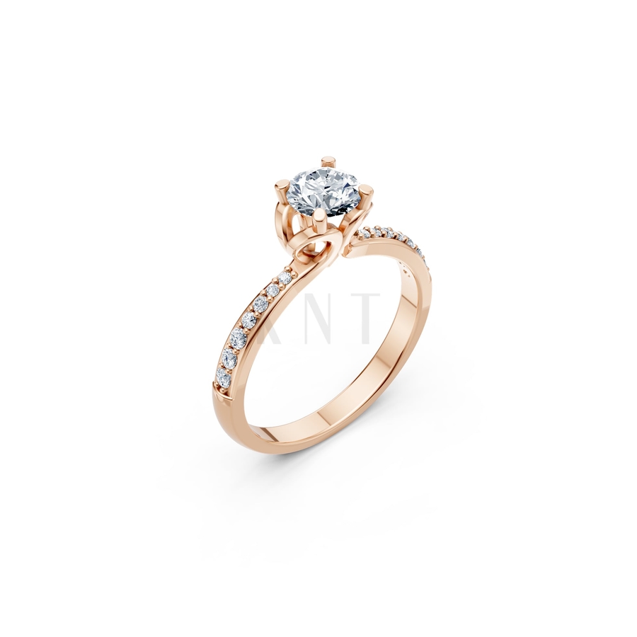 NHẪN ĐÍNH HÔN R479 màu vàng hồng Rose Gold họa tiết ấn tượng, cá tính