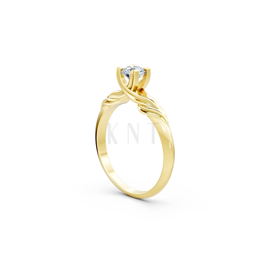 Nhẫn đính hôn R480 màu Vàng Gold thiết kế phá cách, sang trọng