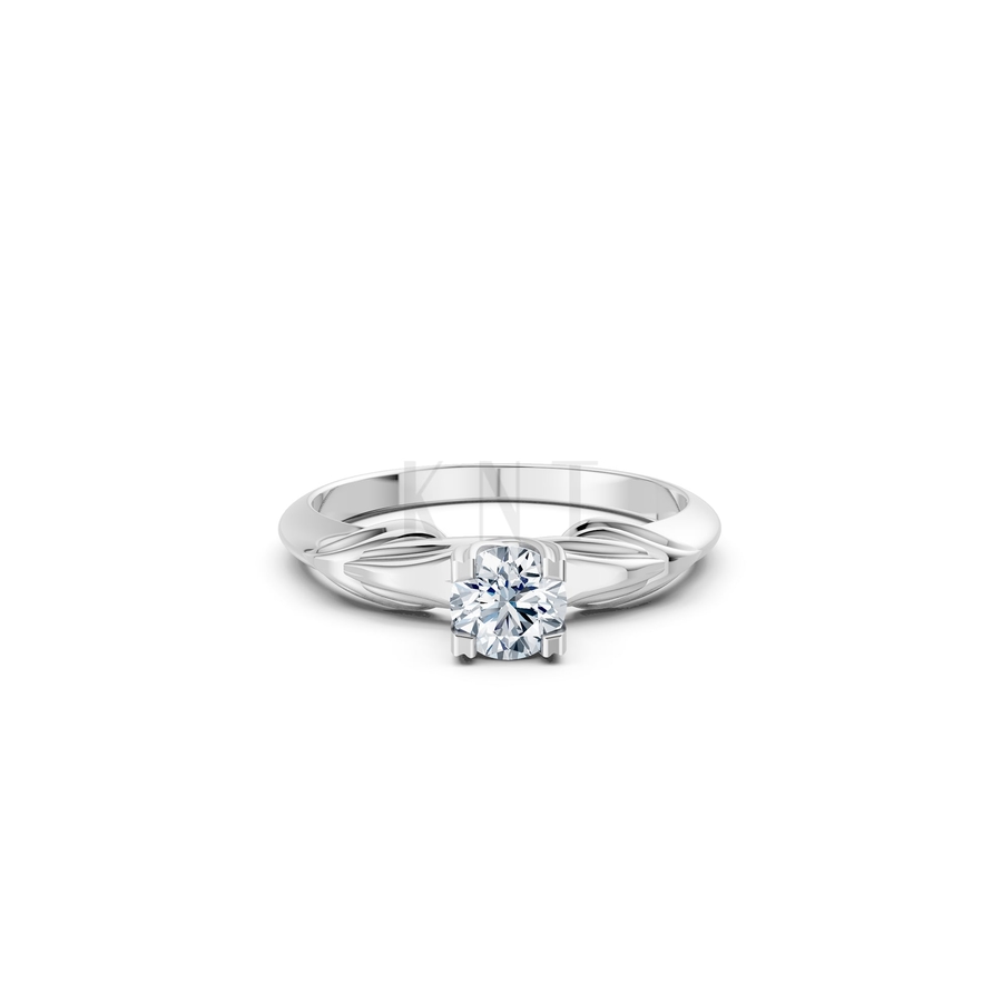 Nhẫn đính hôn R480 màu vàng trắng White Gold vàng sáng bóng, thiết kế trẻ trung