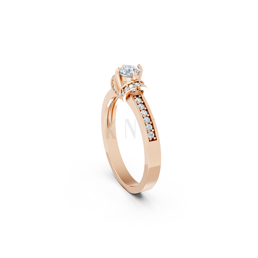 NHẪN ĐÍNH HÔN- R54 màu vàng hồng Rose Gold phong cách trẻ trung, nổi bật