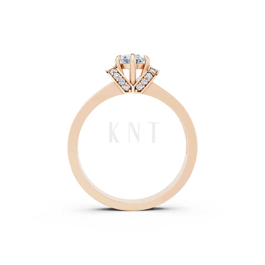 NHẪN ĐÍNH HÔN- R54 màu vàng hồng Rose Gold vàng đẹp, họa tiết hình học, độc đáo