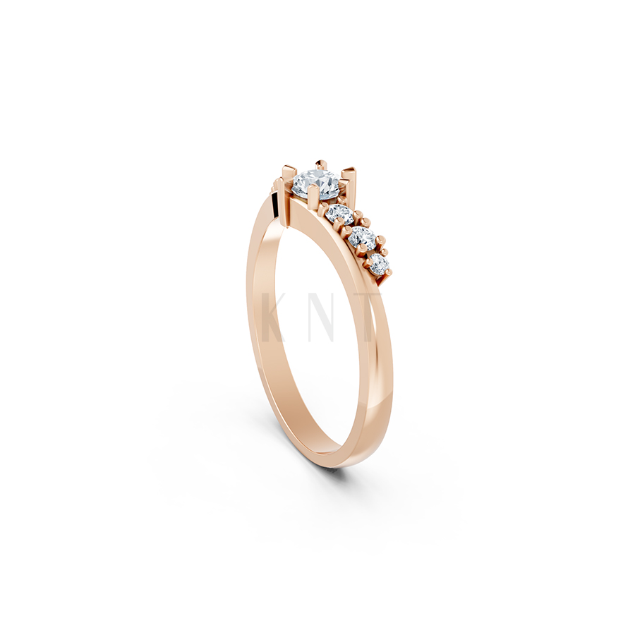 Nhẫn đính hôn R84 màu vàng hồng Rose Gold phong cách trẻ trung, nổi bật