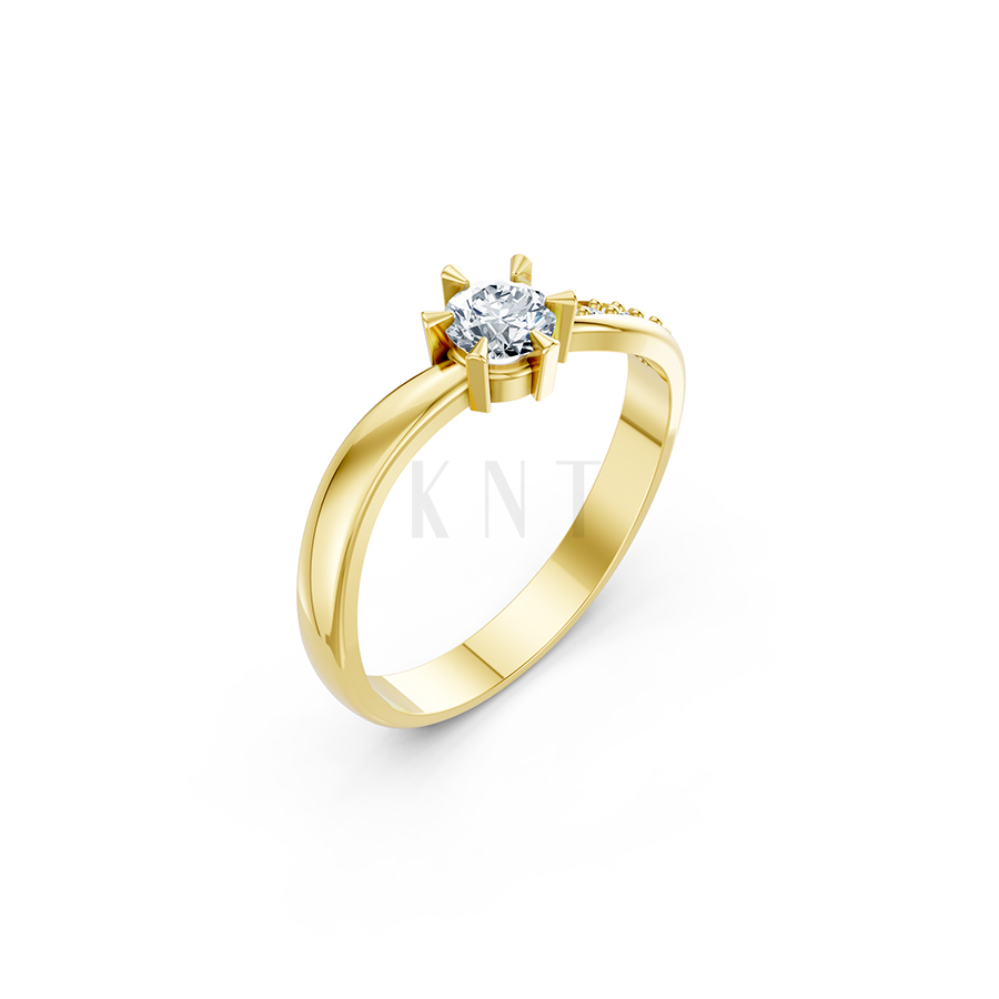 NHẪN ĐÍNH HÔN ĐÁ US – R85 màu Vàng Gold thiết kế tinh tế, sang trọng