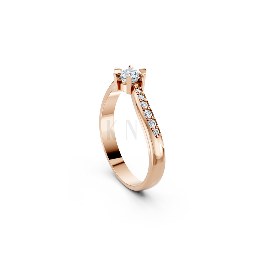 NHẪN ĐÍNH HÔN ĐÁ US – R85 màu vàng hồng Rose Gold phong cách trẻ trung, nổi bật
