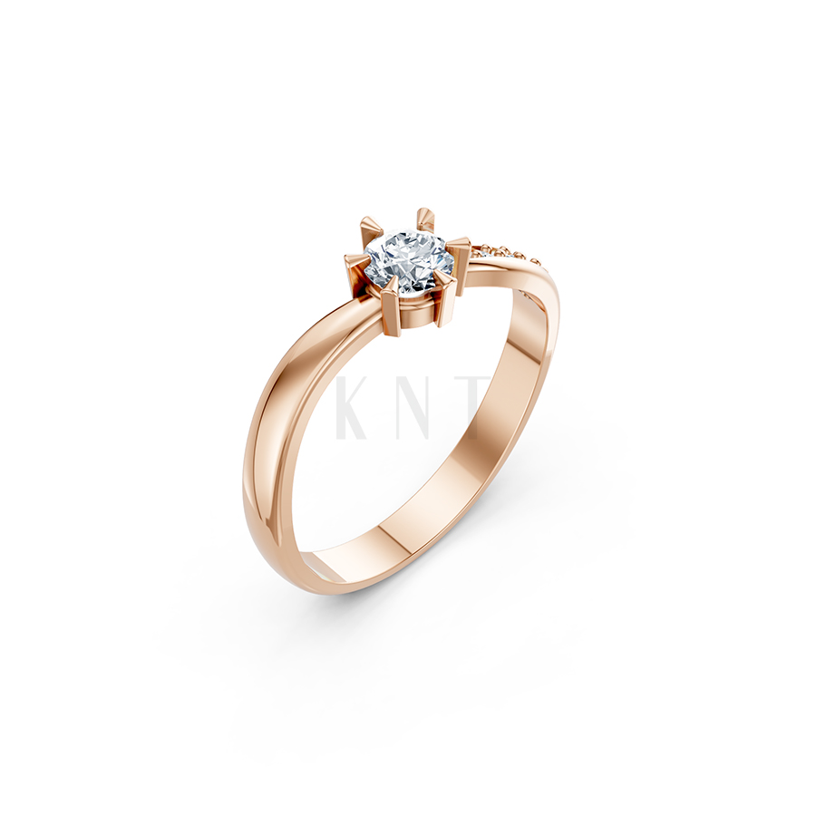NHẪN ĐÍNH HÔN ĐÁ US – R85 màu vàng hồng Rose Gold họa tiết ấn tượng, cá tính