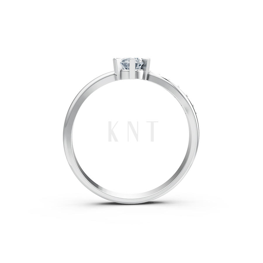 NHẪN ĐÍNH HÔN ĐÁ US – R85 màu vàng trắng White Gold vàng sáng, đường nét sắc sảo, tinh tế