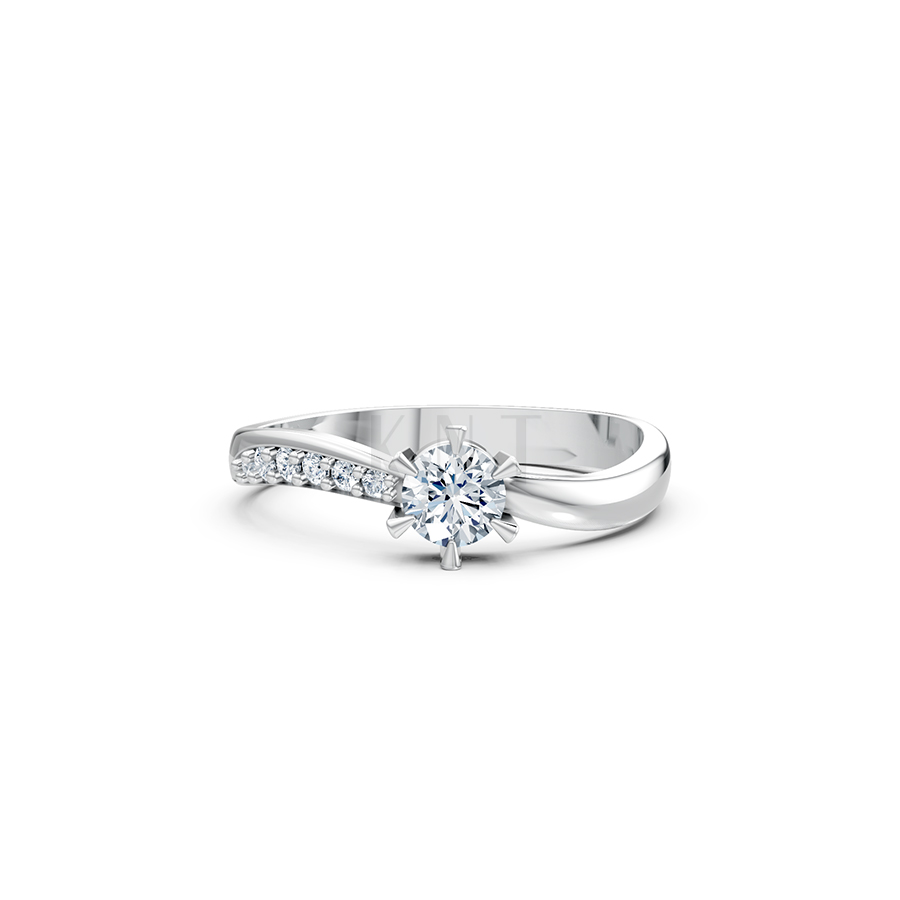 NHẪN ĐÍNH HÔN ĐÁ US – R85 màu vàng trắng White Gold kiểu dáng cá tính, hiện đại