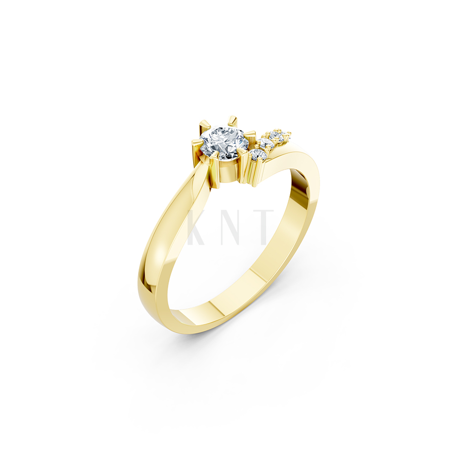 Nhẫn đính hôn R87 màu Vàng Gold thiết kế tinh tế, sang trọng