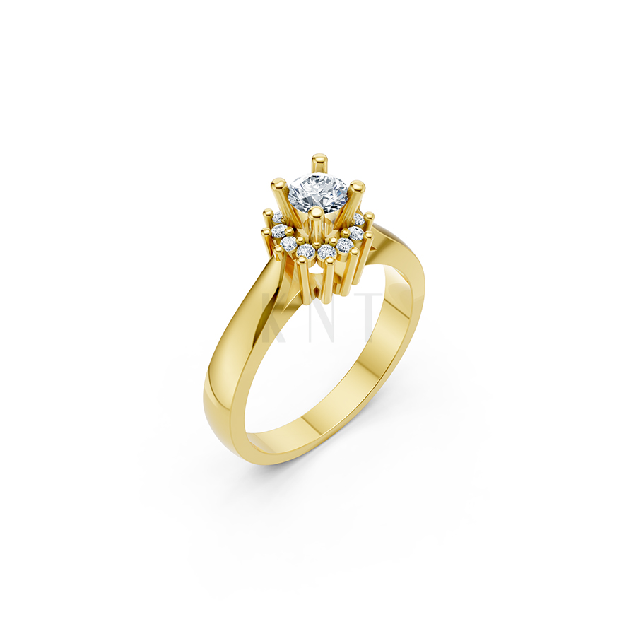 Nhẫn đính hôn R92 màu Vàng Gold thiết kế tinh tế, sang trọng