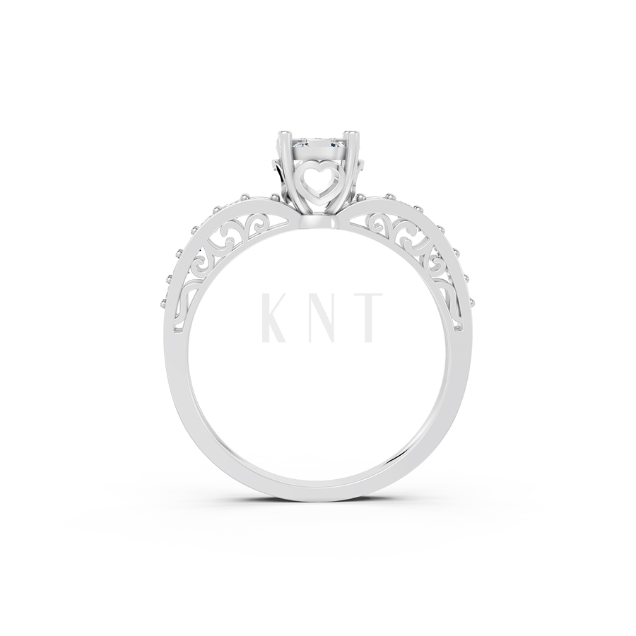 NHẪN ĐÍNH HÔN ĐÁ US - R96 - ĐỘC ĐÁO, NỮ TÍNH màu vàng trắng White Gold kiểu dáng cá tính, hiện đại