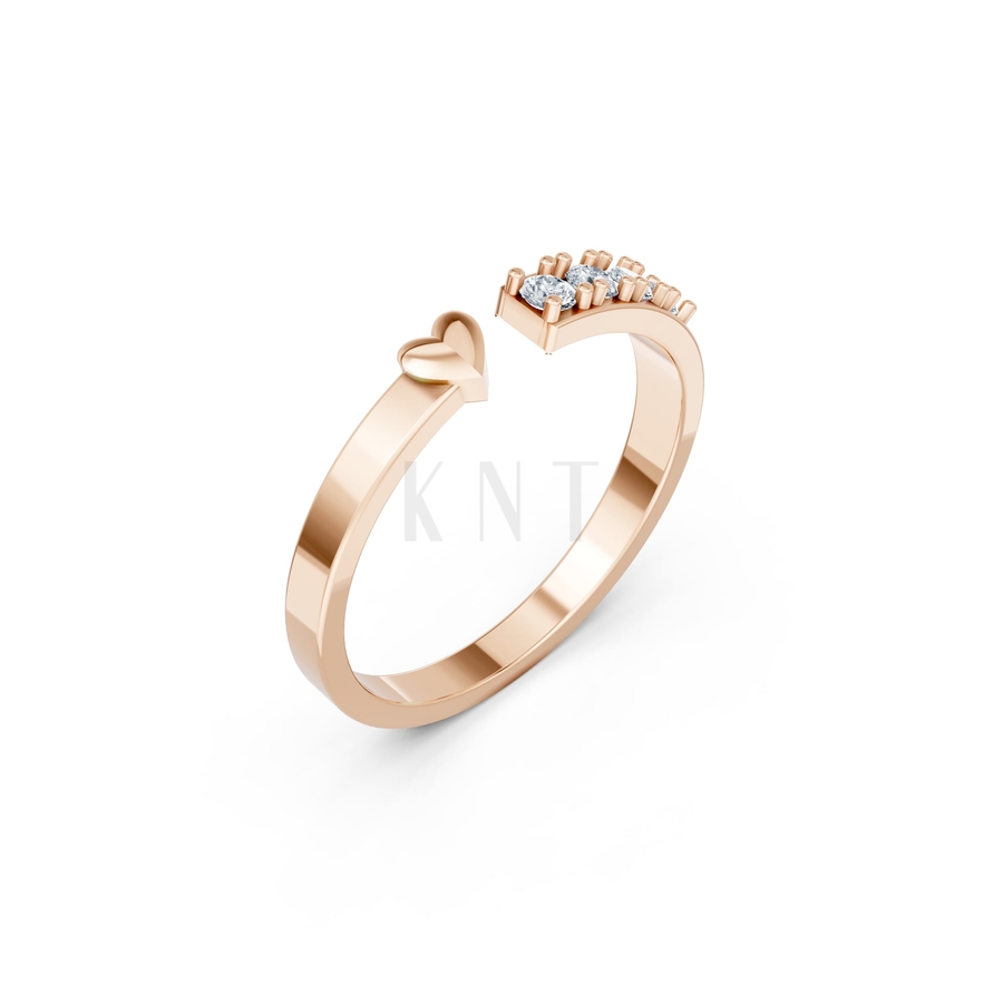 Nhẫn Nữ EURO Style RNN25 màu vàng hồng Rose Gold họa tiết ấn tượng, cá tính