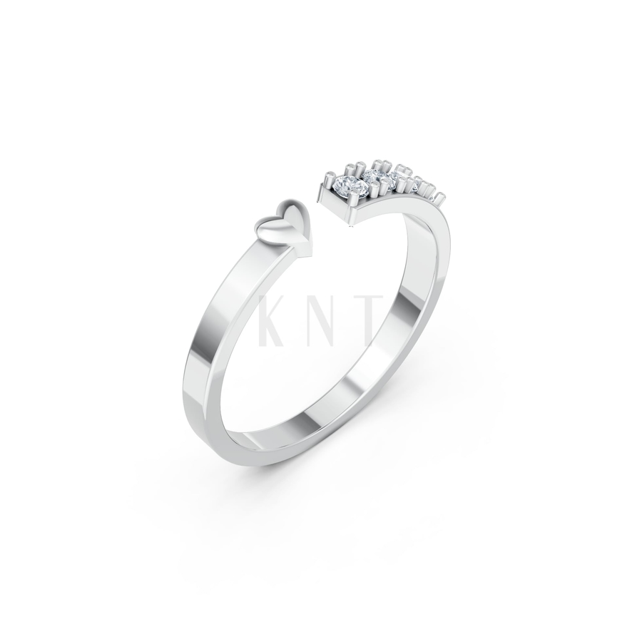 Nhẫn Nữ EURO Style RNN25 màu vàng trắng White Gold kiểu dáng hiện đại, nổi bật