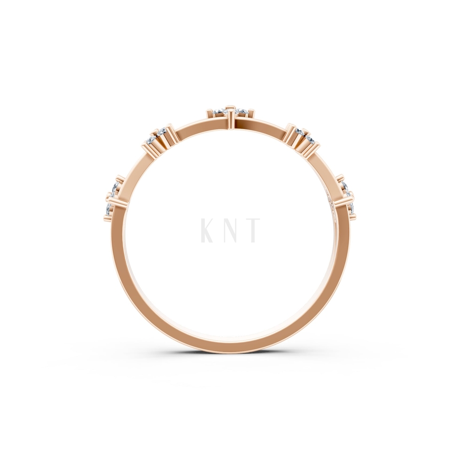 Nhẫn nữ Euro Style RNN24 màu vàng hồng Rose Gold thiết kế đối xứng, phong cách, ấn tượng