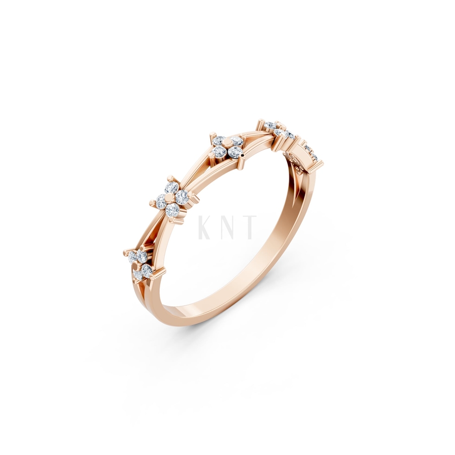 Nhẫn nữ Euro Style RNN24 màu vàng hồng Rose Gold họa tiết ấn tượng, cá tính
