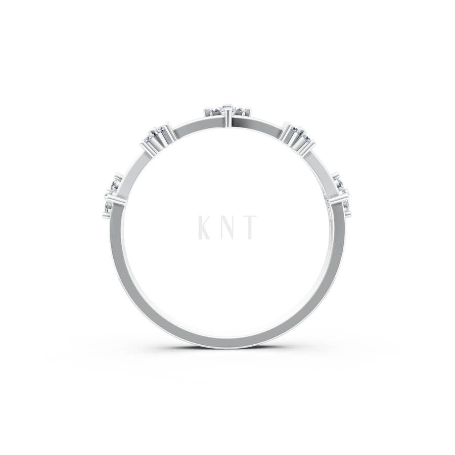 Nhẫn nữ Euro Style RNN24 màu vàng trắng White Gold vàng sáng bóng, thiết kế trẻ trung