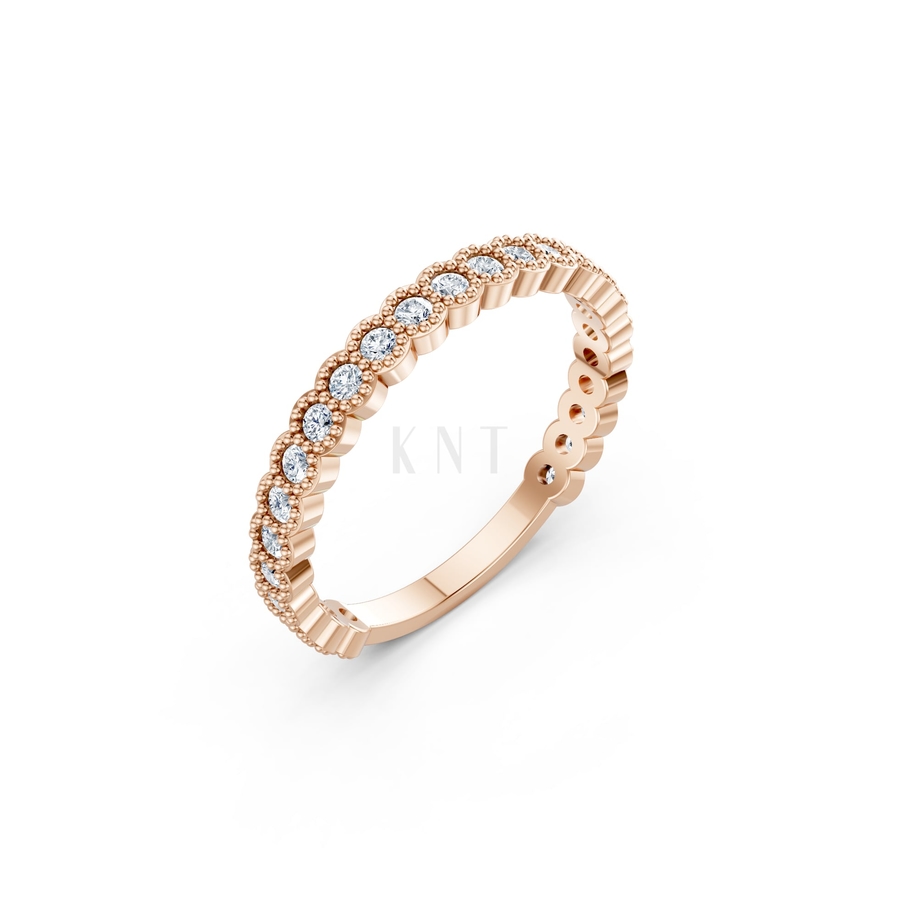 Nhẫn nữ Euro Style RNN3 màu vàng hồng Rose Gold họa tiết ấn tượng, cá tính