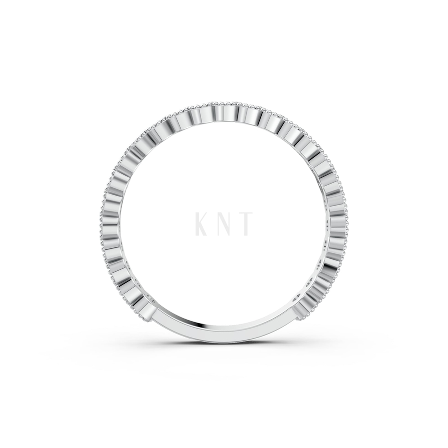 Nhẫn nữ Euro Style RNN3 màu vàng trắng White Gold kiểu dáng cá tính, hiện đại