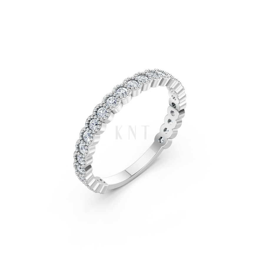 Nhẫn nữ Euro Style RNN3 màu vàng trắng White Gold kiểu dáng hiện đại, nổi bật
