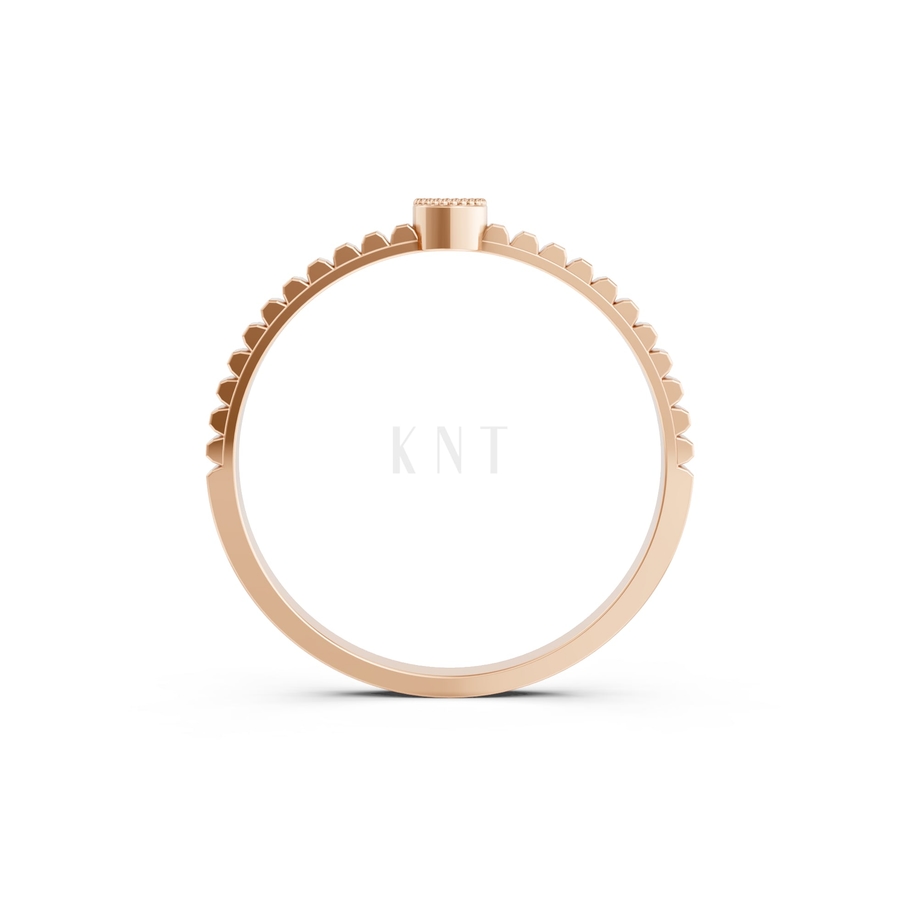 Nhẫn Nữ EURO Style – RNN38 màu vàng hồng Rose Gold vàng đẹp, họa tiết hình học, độc đáo