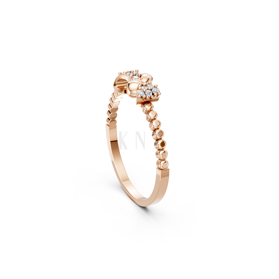 Nhẫn Nữ EURO Style – RNN45 màu vàng hồng Rose Gold vàng đẹp, họa tiết hình học, độc đáo