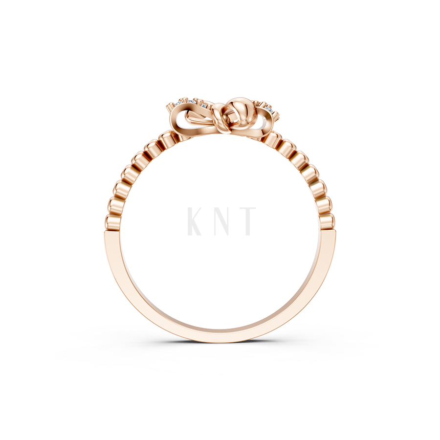Nhẫn Nữ EURO Style – RNN45 màu vàng hồng Rose Gold thiết kế đối xứng, phong cách, ấn tượng