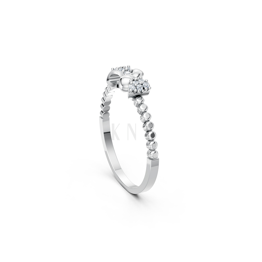 Nhẫn Nữ EURO Style – RNN45 màu vàng trắng White Gold kiểu dáng cá tính, hiện đại