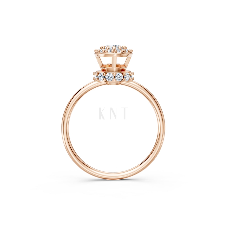 Nhẫn nữ American Style RNN59 màu vàng hồng Rose Gold vàng đẹp, họa tiết hình học, độc đáo