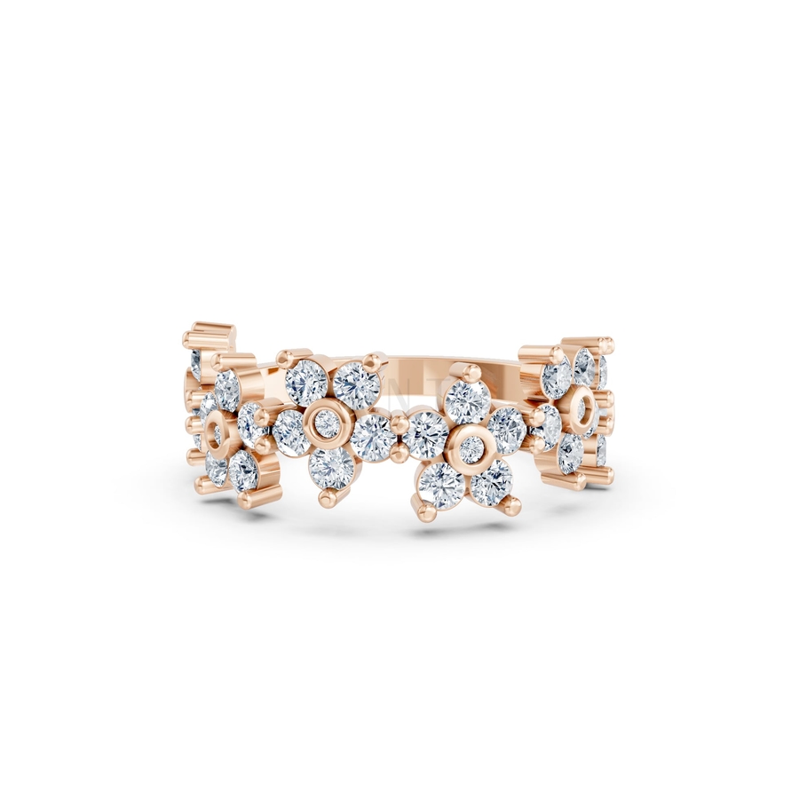 Nhẫn Nữ EURO Style RNN6 màu vàng hồng Rose Gold thiết kế đối xứng, phong cách, ấn tượng