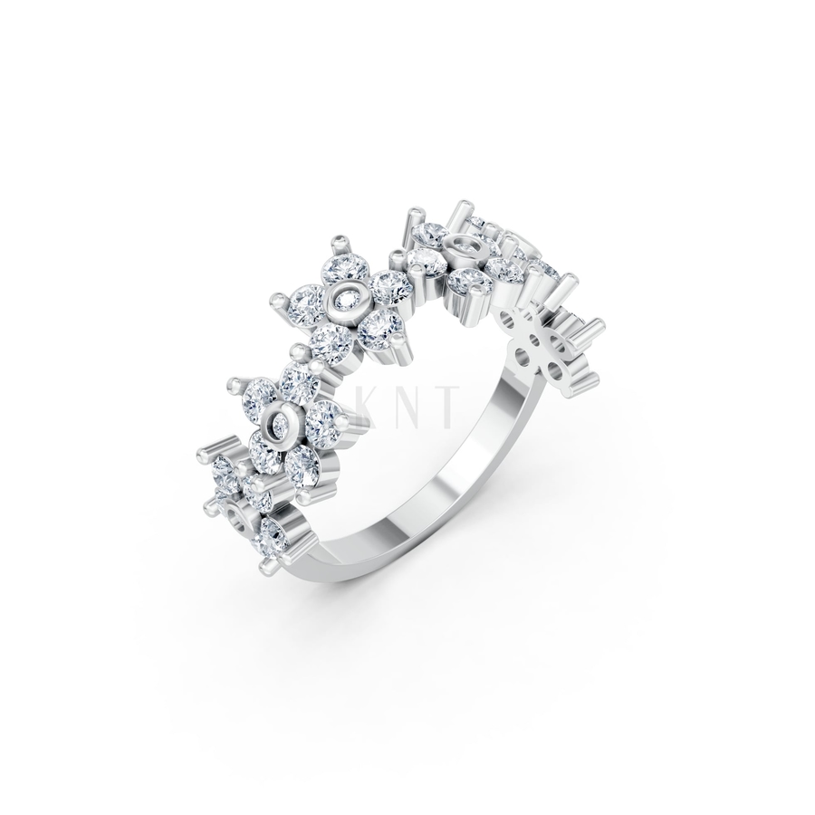 Nhẫn Nữ EURO Style RNN6 màu vàng trắng White Gold kiểu dáng hiện đại, nổi bật