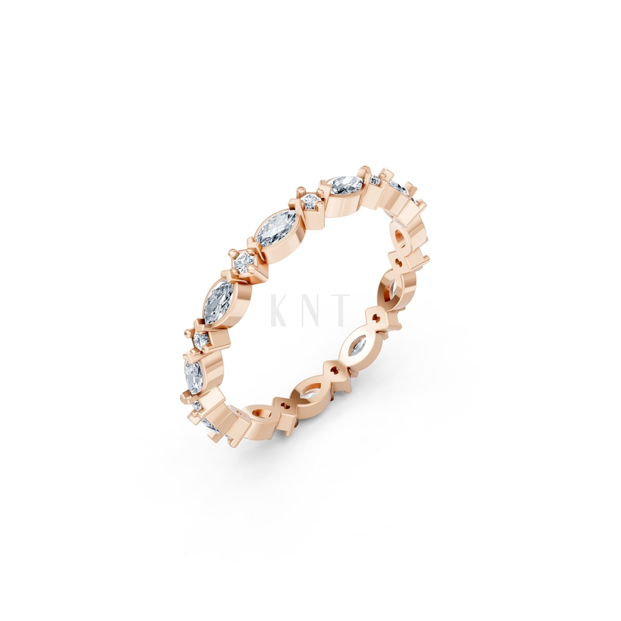 NHẪN NỮ EURO STYLE – RNN69 màu vàng hồng Rose Gold họa tiết ấn tượng, cá tính