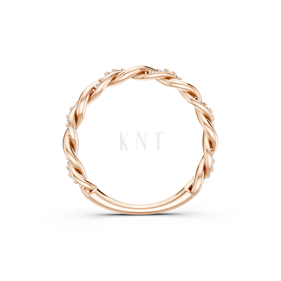 NHẪN NỮ EURO STYLE – RNN72 màu vàng hồng Rose Gold thiết kế đối xứng, phong cách, ấn tượng