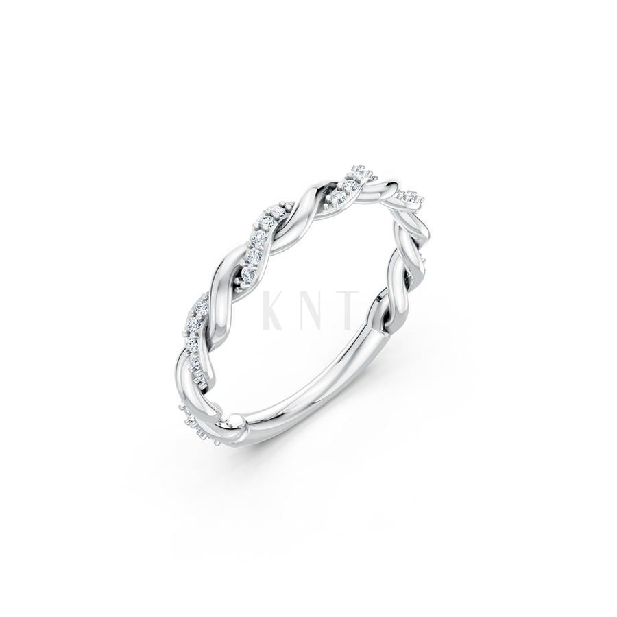 NHẪN NỮ EURO STYLE – RNN72 màu vàng trắng White Gold kiểu dáng hiện đại, nổi bật