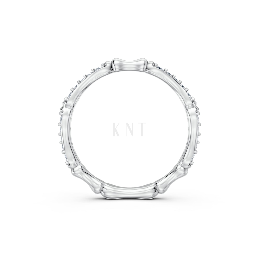 NHẪN NỮ EURO STYLE – RNN73 màu vàng trắng White Gold kiểu dáng cá tính, hiện đại