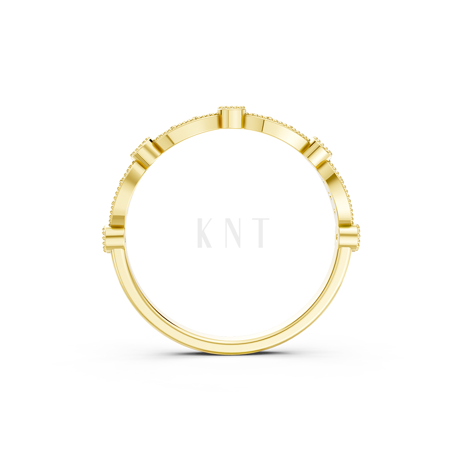 NHẪN NỮ EURO STYLE – RNN74 màu Vàng Gold đính đá trắng, thiết kế phá cách, sang trọng