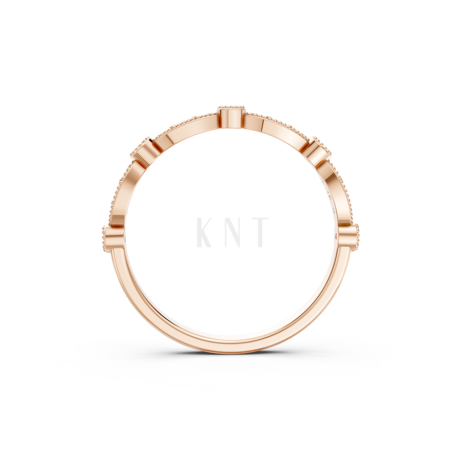 NHẪN NỮ EURO STYLE – RNN74 màu vàng hồng Rose Gold thiết kế đối xứng, phong cách, ấn tượng