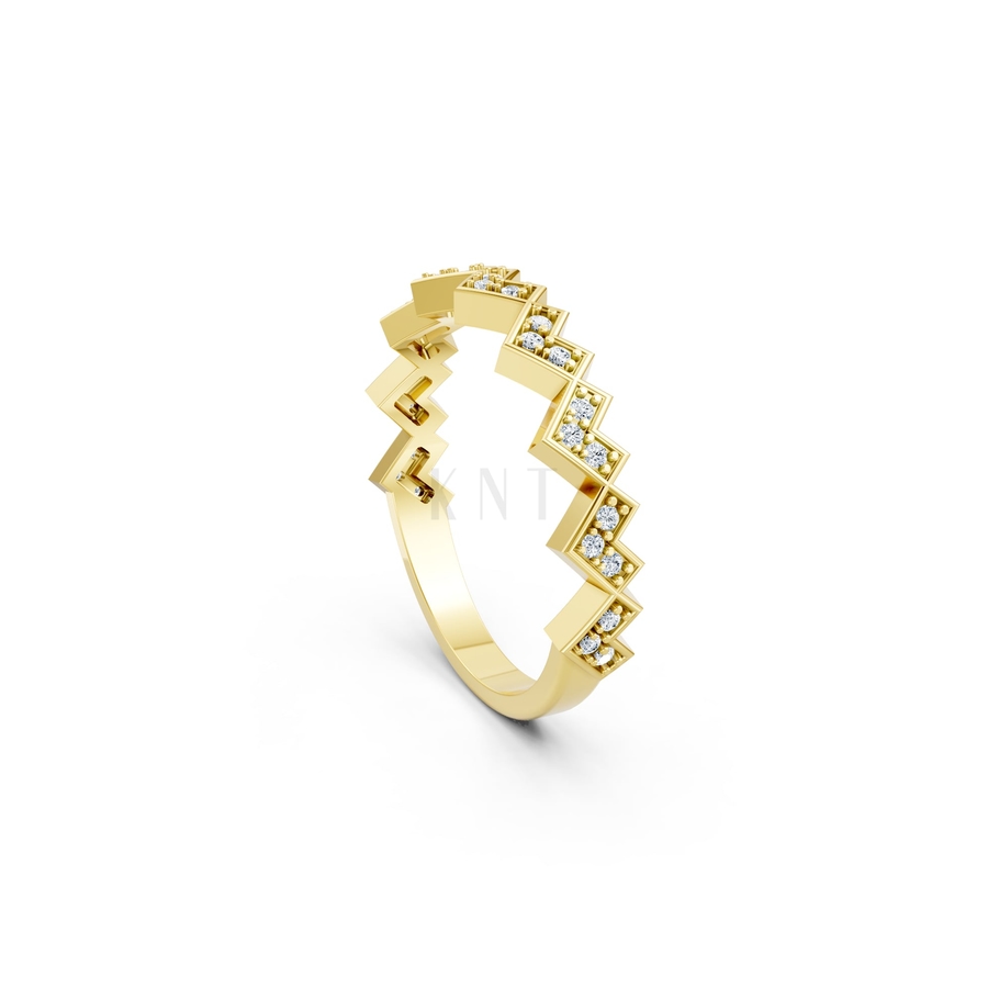 NHẪN NỮ EURO STYLE – RNN76 màu Vàng Gold thiết kế phá cách, sang trọng