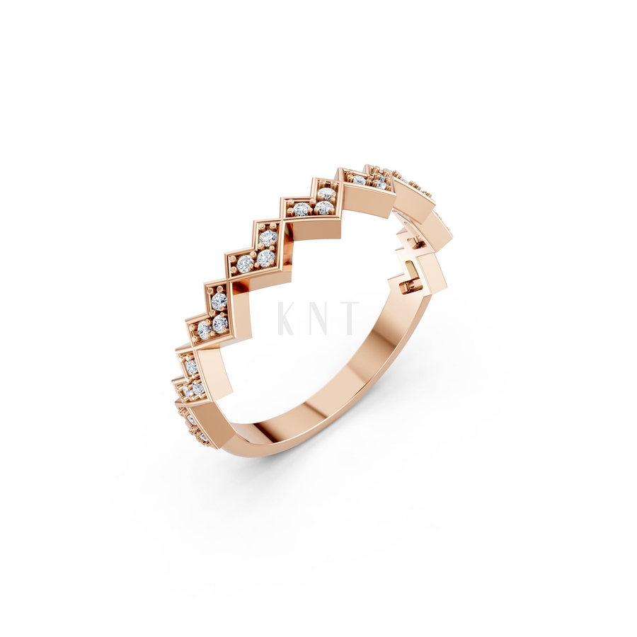 NHẪN NỮ EURO STYLE – RNN76 màu vàng hồng Rose Gold họa tiết ấn tượng, cá tính