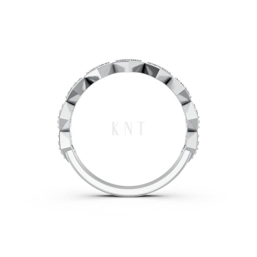 NHẪN NỮ EURO STYLE – RNN76 màu vàng trắng White Gold kiểu dáng cá tính, hiện đại