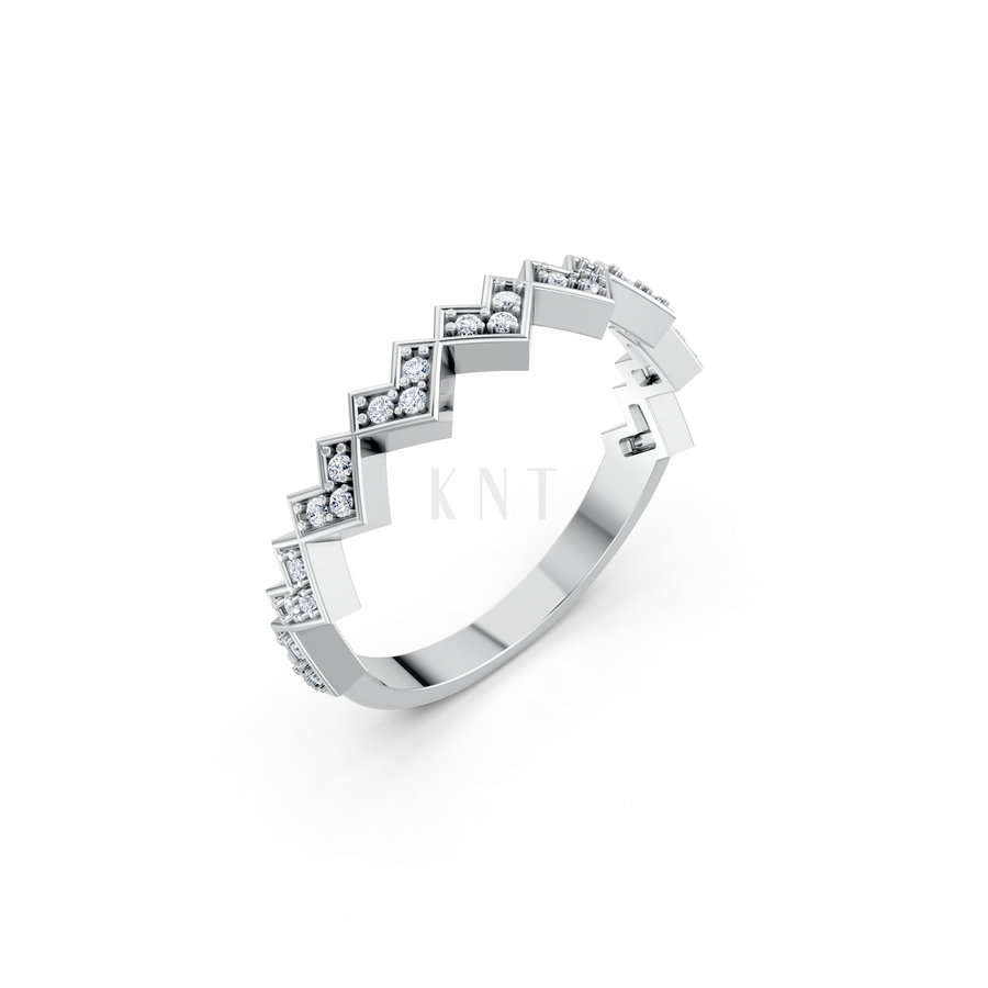 NHẪN NỮ EURO STYLE – RNN76 màu vàng trắng White Gold kiểu dáng hiện đại, nổi bật