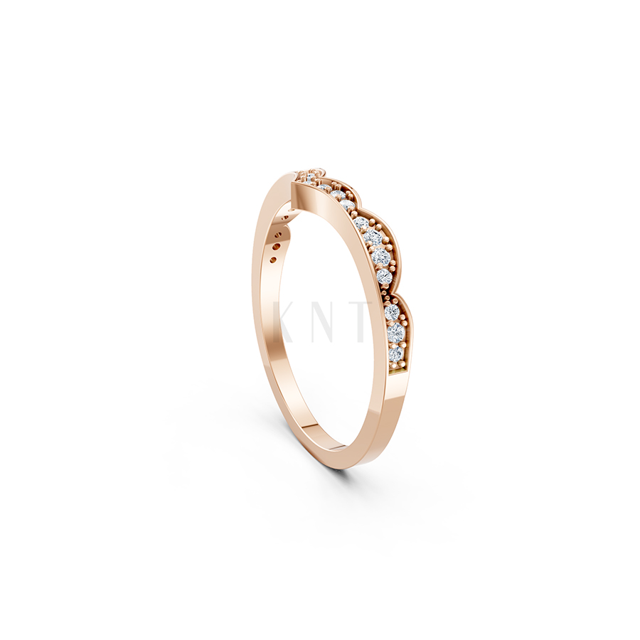 NHẪN NỮ EURO STYLE – RNN77 màu vàng hồng Rose Gold cặp đôi, phong cách trẻ trung, nổi bật