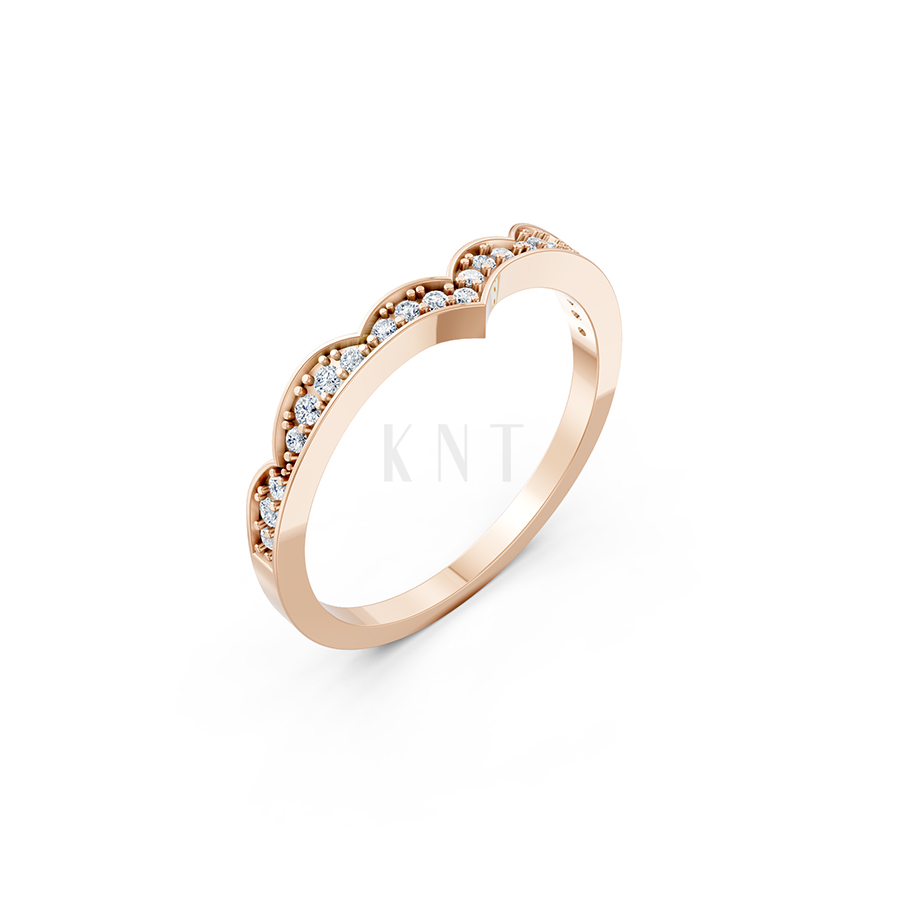 NHẪN NỮ EURO STYLE – RNN77 màu vàng hồng Rose Gold họa tiết ấn tượng, cá tính