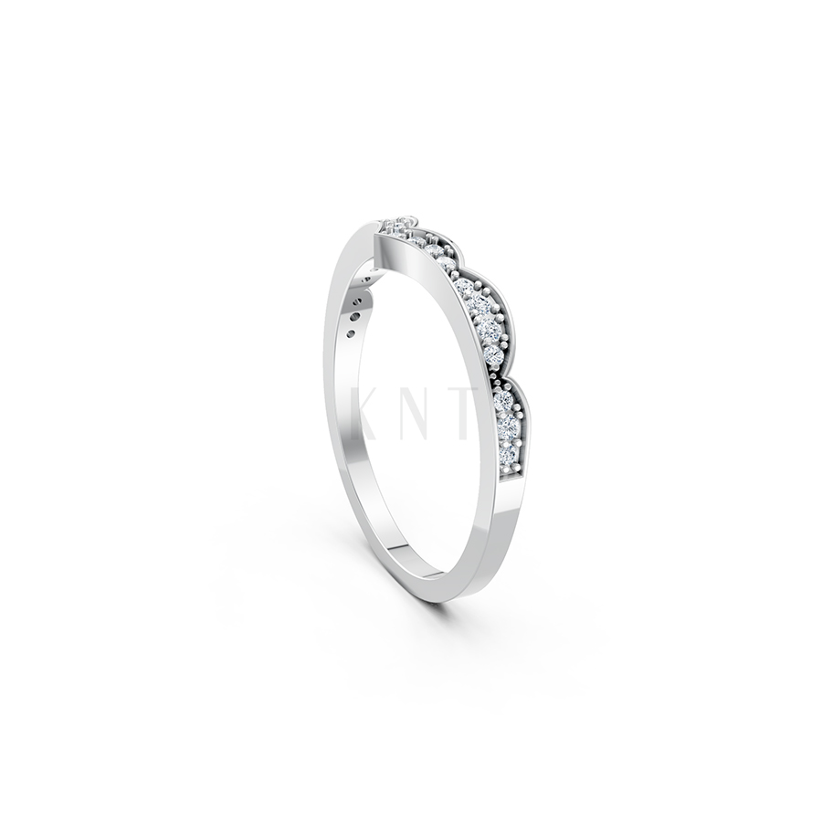 NHẪN NỮ EURO STYLE – RNN77 màu vàng trắng White Gold vàng sáng, đường nét sắc sảo, tinh tế