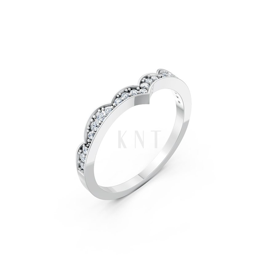 NHẪN NỮ EURO STYLE – RNN77 màu vàng trắng White Gold kiểu dáng hiện đại, nổi bật