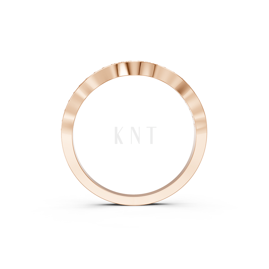 NHẪN NỮ EURO STYLE – RNN78 màu vàng hồng Rose Gold thiết kế đối xứng, phong cách, ấn tượng