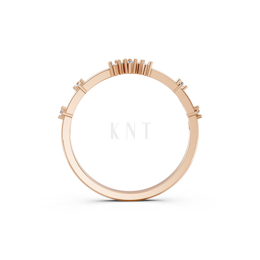 NHẪN NỮ EURO STYLE – RNN80 màu vàng hồng Rose Gold thiết kế đối xứng, phong cách, ấn tượng